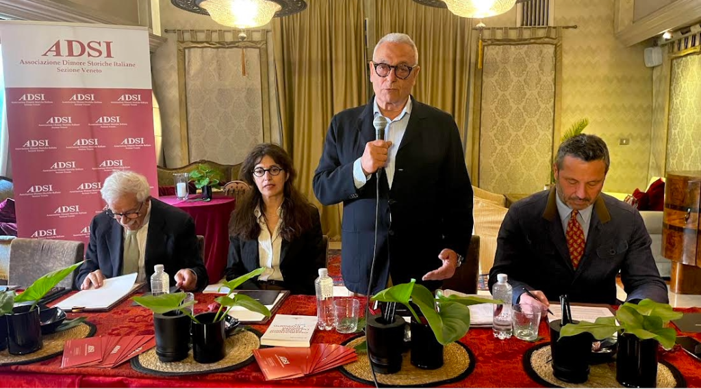 da sx Amerigo Restucci, Monica del Rio, Giulio Ghidoni, Francesco Compostella conferenza stampa ADSI veneto 14 maggio 2025