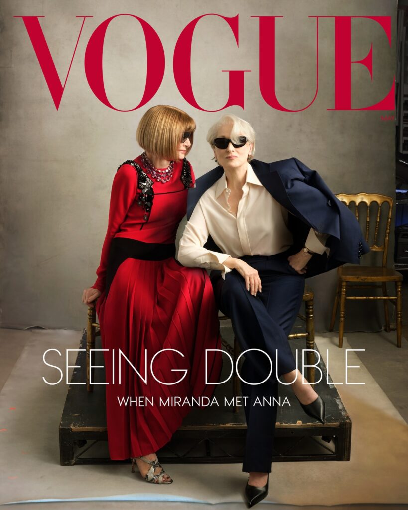 Copertina di Vogue Meryl Streep e Anna Wintour ph IG